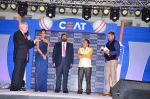 Lisa Haydon, Sunil Gavaskar, Kapil Dev  at Ceat Cricket Awards in Trident, Mumbai on 25th May 2015